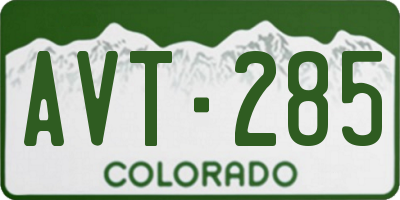 CO license plate AVT285
