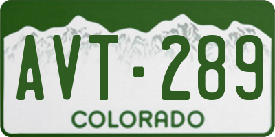 CO license plate AVT289