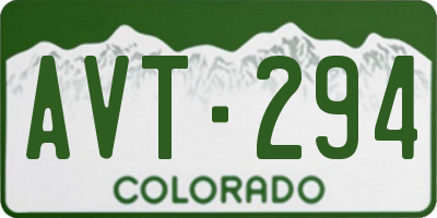 CO license plate AVT294