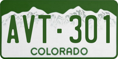 CO license plate AVT301