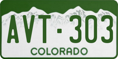 CO license plate AVT303
