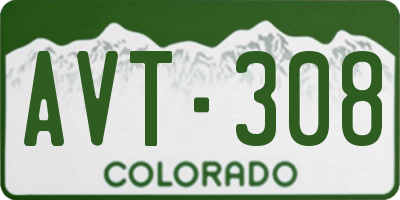 CO license plate AVT308