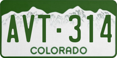 CO license plate AVT314
