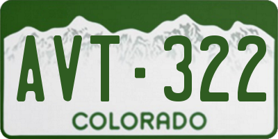 CO license plate AVT322