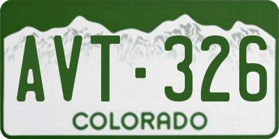 CO license plate AVT326