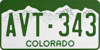 CO license plate AVT343