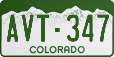 CO license plate AVT347