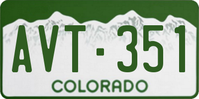 CO license plate AVT351