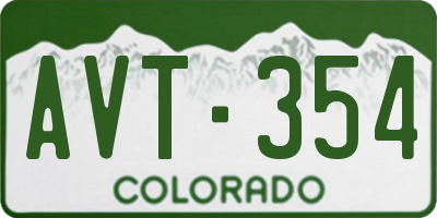 CO license plate AVT354