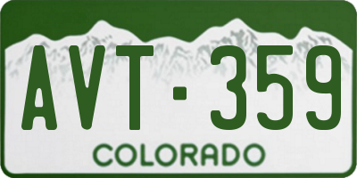 CO license plate AVT359