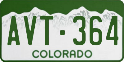 CO license plate AVT364