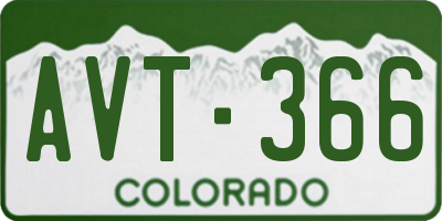 CO license plate AVT366