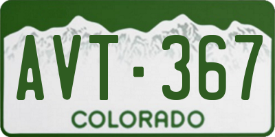 CO license plate AVT367