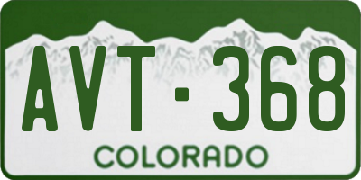 CO license plate AVT368