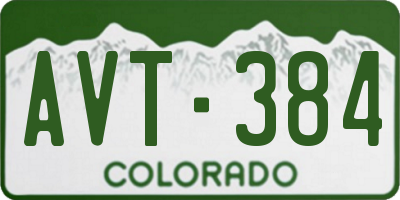 CO license plate AVT384