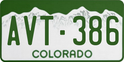 CO license plate AVT386