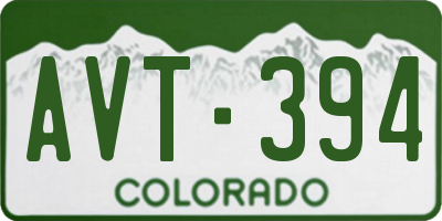 CO license plate AVT394