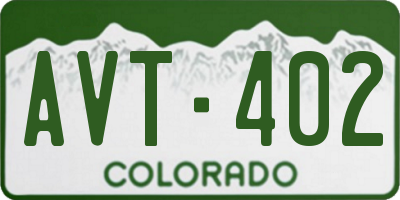 CO license plate AVT402
