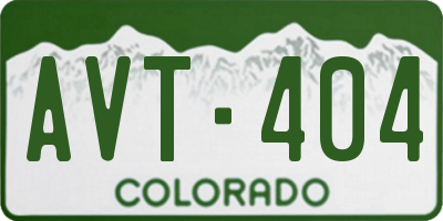 CO license plate AVT404