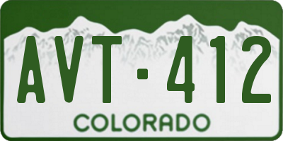 CO license plate AVT412