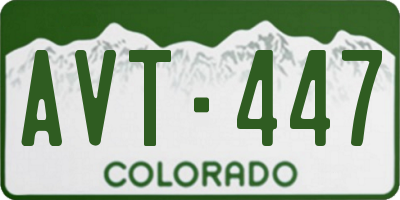 CO license plate AVT447