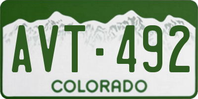 CO license plate AVT492