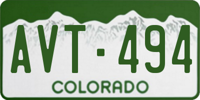 CO license plate AVT494