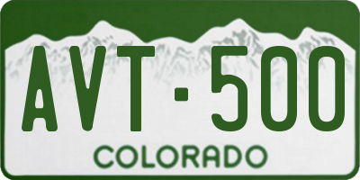 CO license plate AVT500