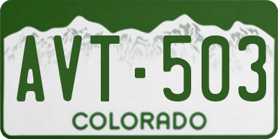 CO license plate AVT503