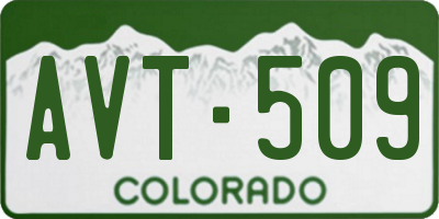 CO license plate AVT509