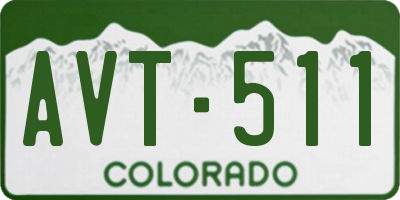 CO license plate AVT511
