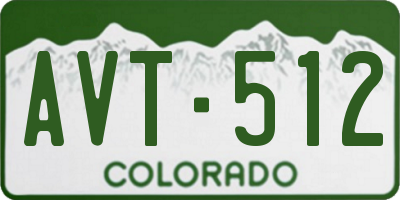 CO license plate AVT512