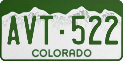 CO license plate AVT522