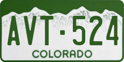 CO license plate AVT524