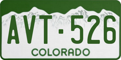 CO license plate AVT526
