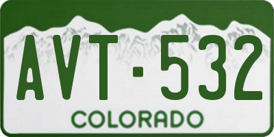 CO license plate AVT532