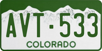 CO license plate AVT533