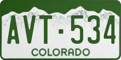 CO license plate AVT534