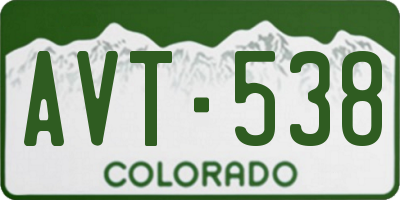 CO license plate AVT538