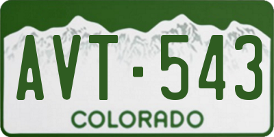 CO license plate AVT543
