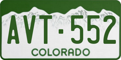 CO license plate AVT552