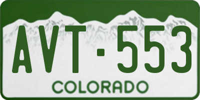 CO license plate AVT553