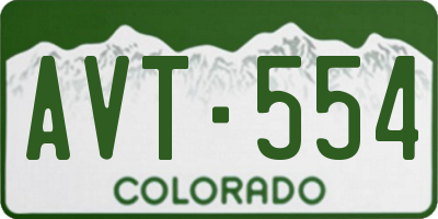 CO license plate AVT554