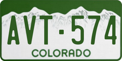 CO license plate AVT574