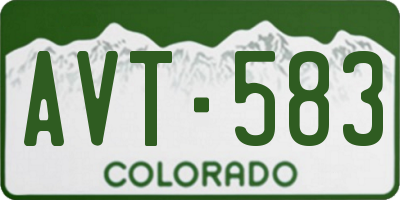 CO license plate AVT583