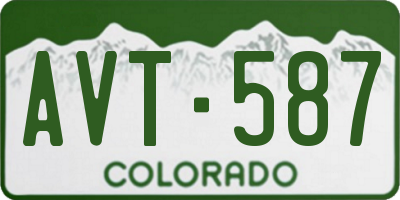 CO license plate AVT587