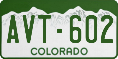 CO license plate AVT602