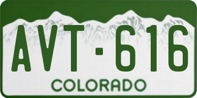 CO license plate AVT616
