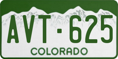 CO license plate AVT625