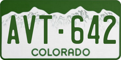 CO license plate AVT642